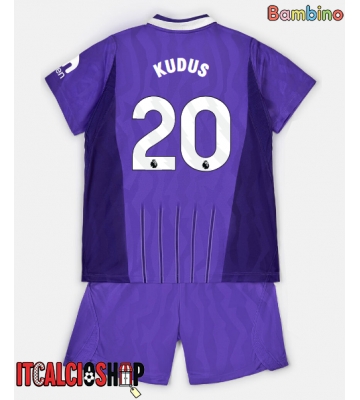 Tottenham Hotspur Mohammed Kudus #20 Terza Maglia Bambino 2026-27 Manica Corta (+ Pantaloni corti)